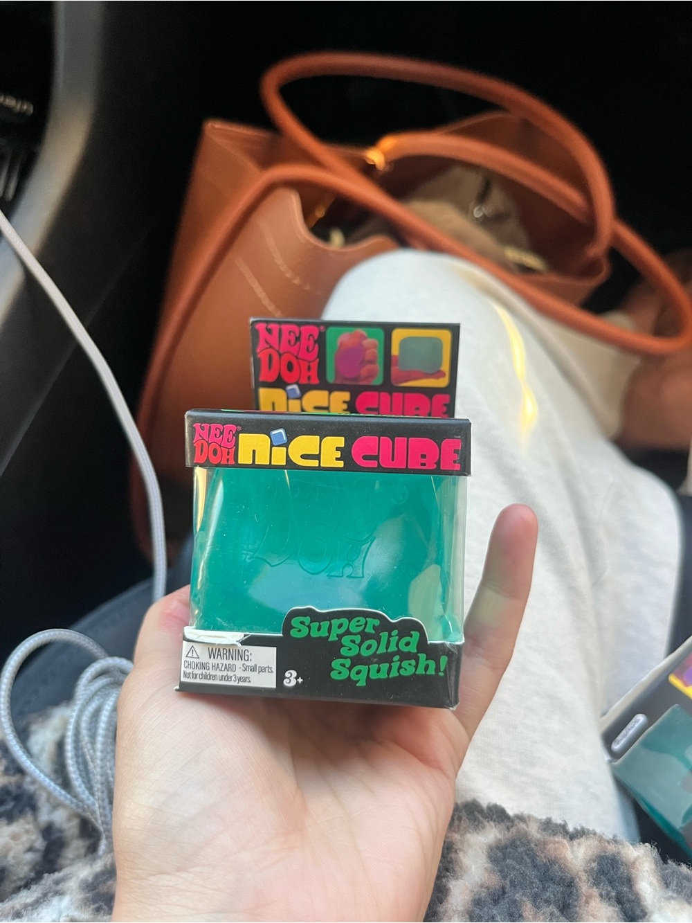 New in box TikTok viral NeeDoh Schylling Nice Cube Super Solid Squish Green Toy